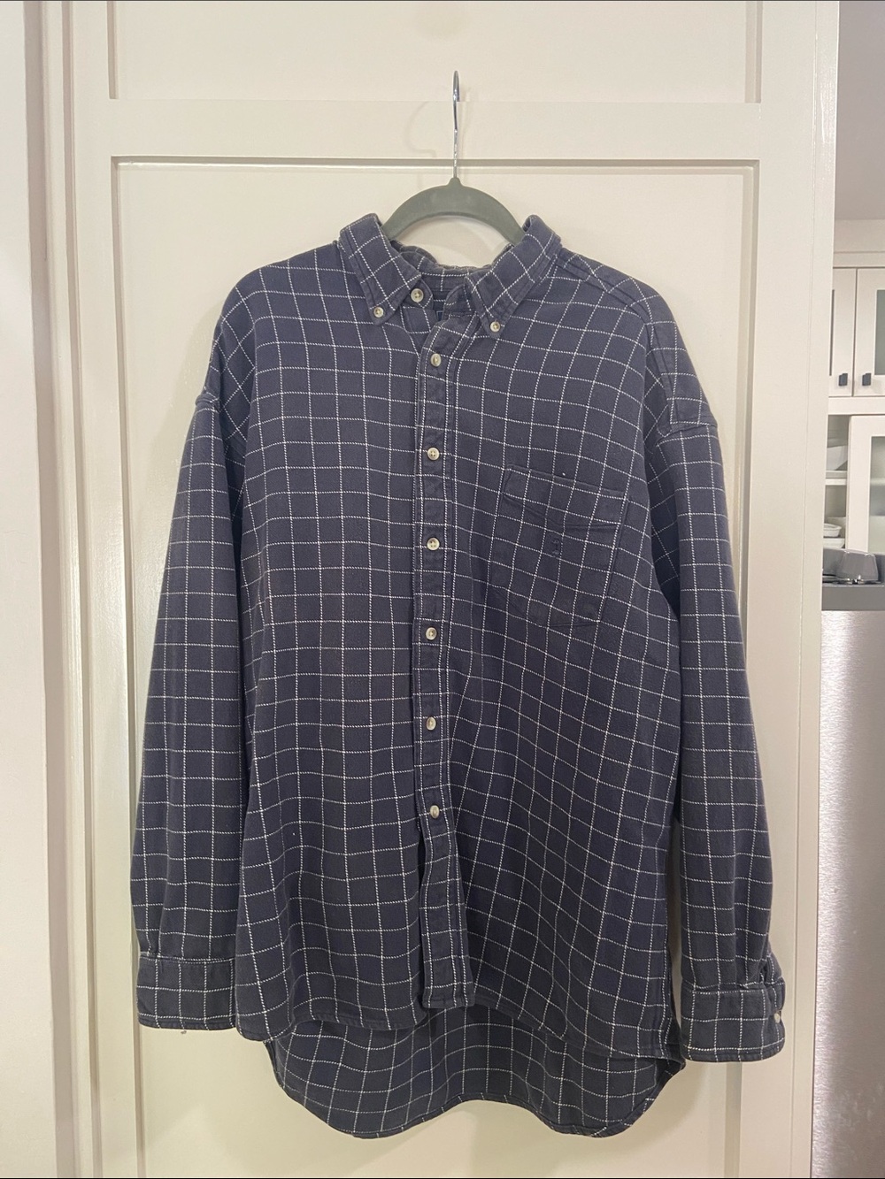 Duck Head Navy Windowpane flannel Button-Down Shirt